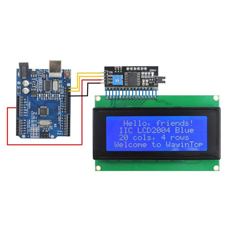 WayinTop وياين توب 20x4 2004 وحدة عرض LCD مع محول واجهة تسلسلية IIC/I2C/TWI (أزرق/2004) - Image 3